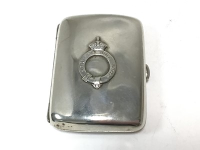 Lot 345 - Late Victorian silver cigarette case with plaque to front- "Cruft's Dog Show", (Chester 1896)