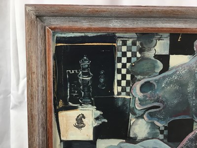 Lot 17 - Heia (Elizabeth Heia-Stocke) (1904-1956), oil on canvas, chess game, signed, 32 x 40cm, framed