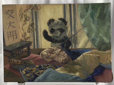 Lot 3 - Alice Rebecca Kendall (1922-2011) oil on canvas, Toy Panda, signed  
N.B. Alice Rebecca Kendall was the President of the Royal Society of Women Artists