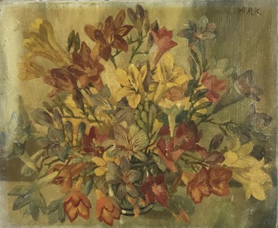 Lot 8 - Alice Rebecca Kendall (1922-2011) oil on canvas, flower group,  N.B. Alice Rebecca Kendall was the President of the Royal Society of Women Artists