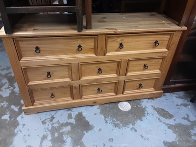 Lot 1048 - Pine multi-drawer sideboard