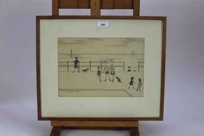 Lot 986 - Manner of L. S. Lowry, pencil drawing