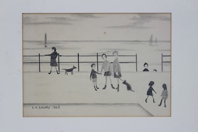 Lot 986 - Manner of L. S. Lowry, pencil drawing