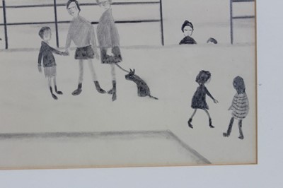 Lot 986 - Manner of L. S. Lowry, pencil drawing