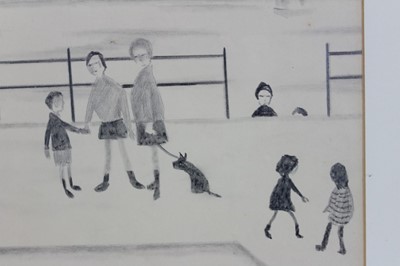Lot 986 - Manner of L. S. Lowry, pencil drawing