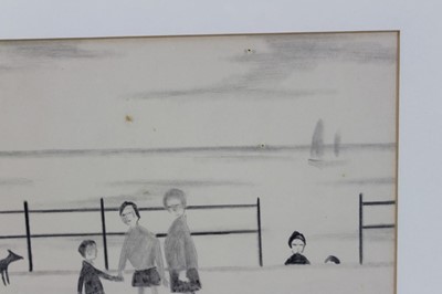 Lot 986 - Manner of L. S. Lowry, pencil drawing