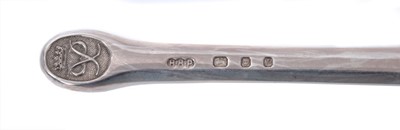 Lot 4 - H.R.H.The Duke of Edinburgh, fine presentation silver letter opener with cast crowned P ciphers to swollen end, engraved on tapering body ' W.Holloway, 15th Jan.1949-14th Jan.1974 ' ( H.M. London 1...