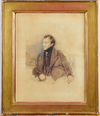 Lot 110 - Robert Boyd Paul (c.1825-1885) after George Richmond, pair of watercolour portraits, inscribed 'From George Richmond