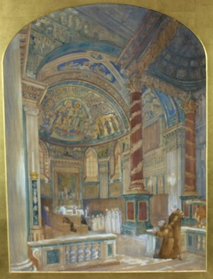 Lot 1267 - Sir William Emerson (1843-1924) pair of watercolours, interiors 
Sir William Emerson FRIBA (3 December 1843 – 26 December 1924) was a British architect, who was President of the Royal Institute of...
