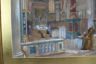 Lot 1267 - Sir William Emerson (1843-1924) pair of watercolours, interiors 
Sir William Emerson FRIBA (3 December 1843 – 26 December 1924) was a British architect, who was President of the Royal Institute of...