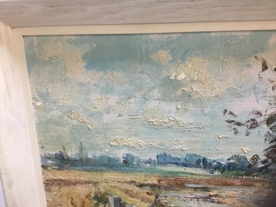 Lot 49 - Ruth Squibb (1928-2012) oil on board, River landscape, signed