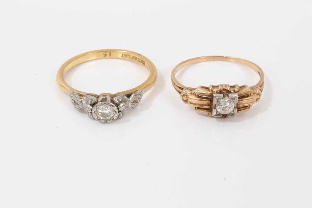 Lot 46 - 18ct gold diamond single stone ring and one other