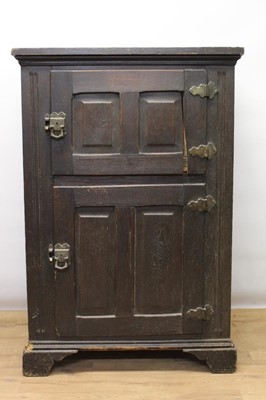 Lot 1391 - 19th century oak meat cupboard