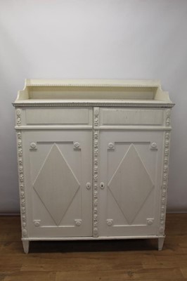 Lot 1302 - 19th century Continental white painted pine cabinet