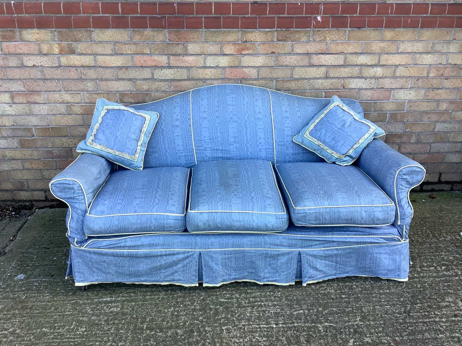 Lot 1306 Good quality camel back three seated sofa