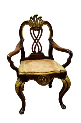 Lot 1308 - 18th century style Danish mahogany and gilt child's chair