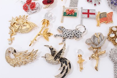 Lot 64 - Collection of 1980s Butler and Wilson paste set novelty brooches and other similar brooches