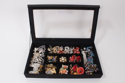 Lot 64 - Collection of 1980s Butler and Wilson paste set novelty brooches and other similar brooches