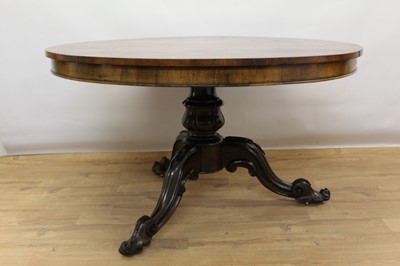 Lot 1449 - Early Victorian rosewood circular breakfast table