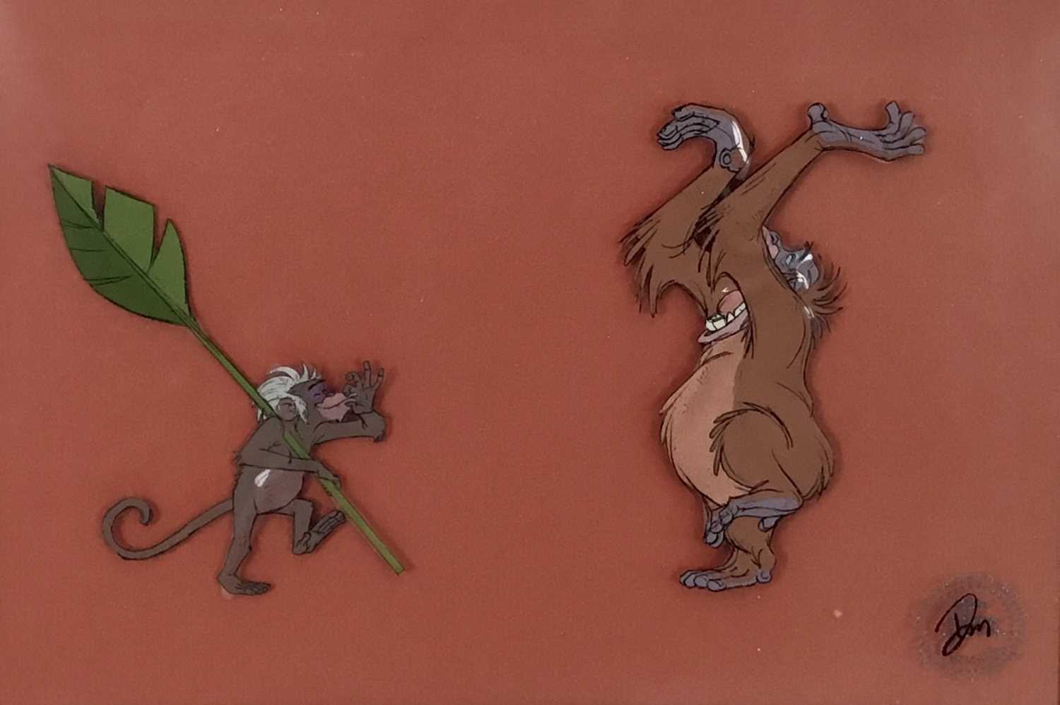 Lot 246 - Jungle Book Disney film cell, with Disney stamp, 24 x 32cm