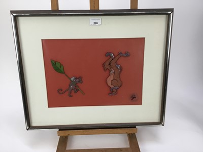 Lot 246 - Jungle Book Disney film cell, with Disney stamp, 24 x 32cm