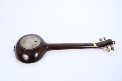 Lot 708 - Unusual 19th Century French Aneroid Barometer, thermometer in the form of a Mandolin