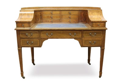 Lot 1380 - Good quality early 20th century mahogany and tulipwood crossbanded Carlton House desk