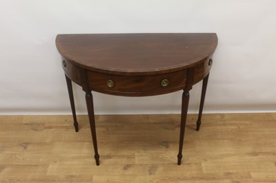 Lot 1290 - George III mahogany demi-lune side table