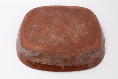 Lot 151 - 19th century Staffordshire slipware baking dish of rectangular form