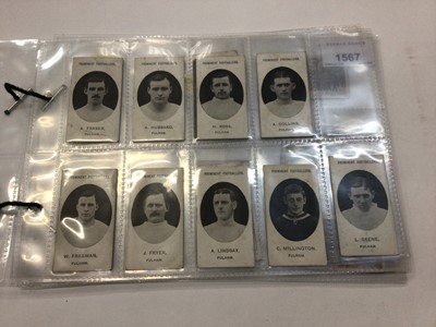 Lot 1563 - Cigarette Cards - Taddy 1907/8. Prominent Footballers - Fulham, 17 different cards, variety of backs, including (Imperial Tobacco no footnote) F Bevan, J Hogan, L Skene, A Wilkes. (Imperial Tobacco...