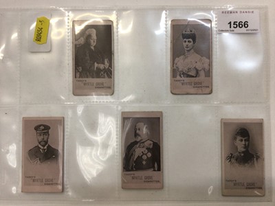 Lot 1566 - Cigarette Cards - Taddy 1897. English Royalty. Complete set of 5