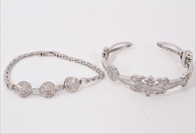 Lot 65 - Group of contemporary Belle Époque/ Art Deco style paste set silver jewellery