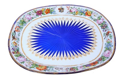 Lot 148 - Impressive 19th century blue overlaid glass dish