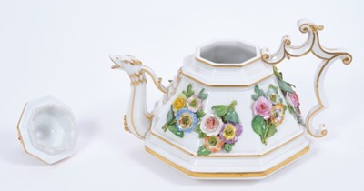 Lot 147 - A Meissen octagonal teapot and cover, circa 1860-80
