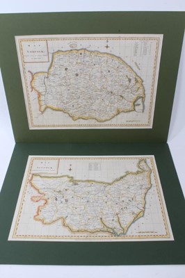 Lot 903 - Two late 18th century hand coloured maps, for Suffolk and Norfolk