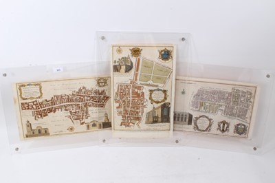 Lot 905 - Three 18th century hand coloured ward maps of London