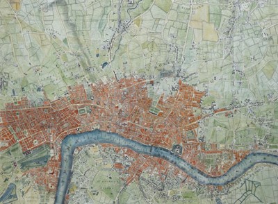 Lot 901 - Rocque 1748 hand coloured sheet from his new and accurate survey of the city of London