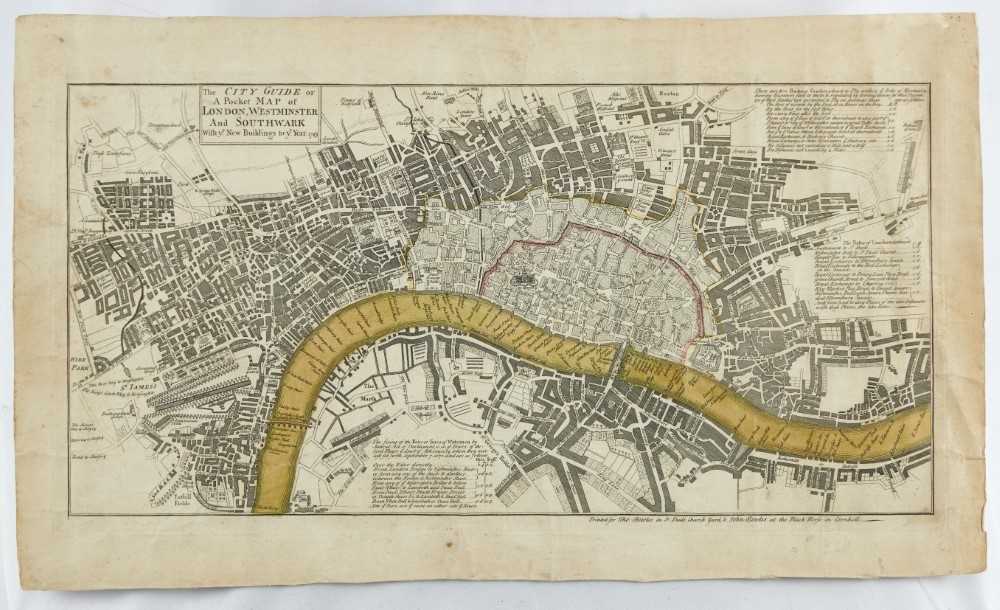 Lot 907 - Pocket map of London Westminster etc, Thomas Bowles 1743