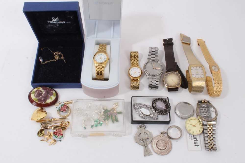 Lot 139 - Group various wristwatches and costume jewellery