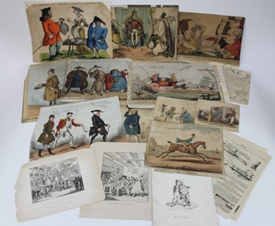 Lot 1121 - Miscellaneous group of 19th century etchings and engravings by William Heath and others, some hand coloured