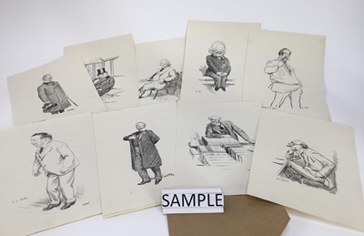 Lot 116 - Sketches by Low for The New Statesman, 16 prints, in original cloth bound sleeve