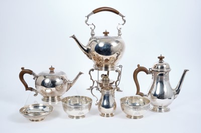 Lot 349 - Good quality Victorian silver 6 piece tea/ coffee set ( coffee pot later date)