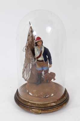 Lot 810 - 19th century French wax figure of a fisherman