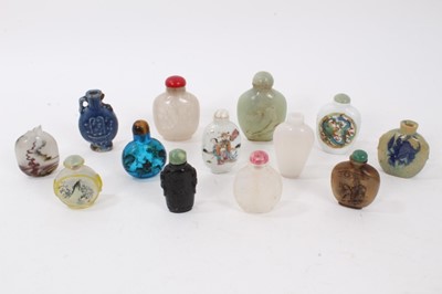 Lot 780 - Collection of Chinese snuff bottles, in hardstone and porcelain, the largest 9cm high. (13)