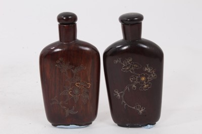 Lot 781 - Large collection of Chinese snuff bottles, in hardstone, glass and wood. (15)