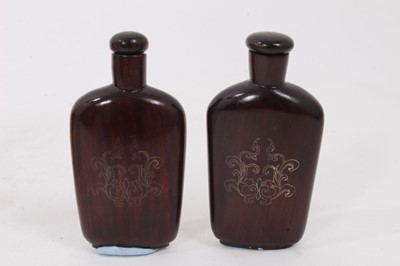 Lot 781 - Large collection of Chinese snuff bottles, in hardstone, glass and wood. (15)