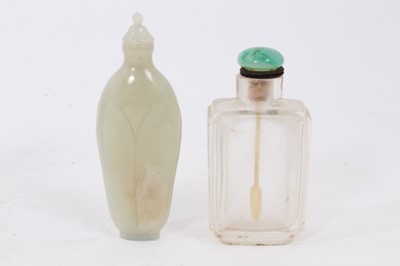 Lot 781 - Large collection of Chinese snuff bottles, in hardstone, glass and wood. (15)