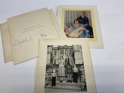 Lot 24 - H.M. Queen Elizabeth II and H.R.H. The Duke of Edinburgh- signed 1952 Christmas card with photograph of the Royal couple with their two children at Balmoral - signed' Elizabeth R Philip' (cut) with...