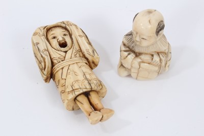 Lot 802 - Two Japanese ivory netsuke