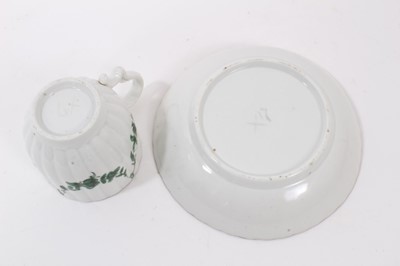 Lot 159 - A Bristol green monochrome coffee cup and saucer, circa 1775
